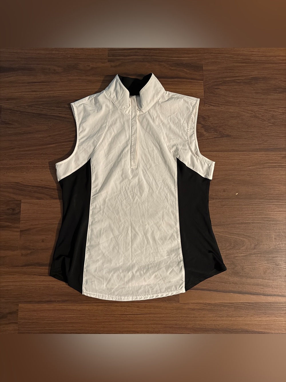 Women’s Large White/Black Asmar Equestrian Sleeveless Horseback Riding Sunshirt